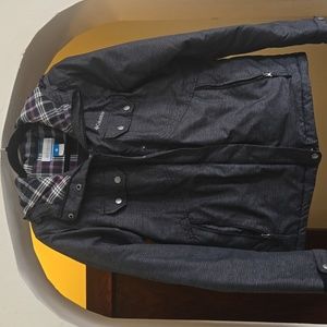 Grey/Purple Plaid Columbia Jacket Size Medium